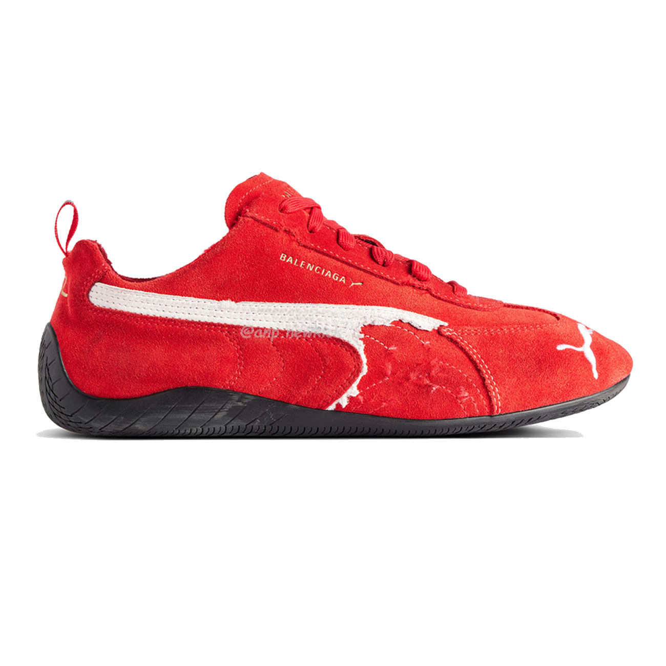 Balenciaga X Puma Ultrasoft Speedcat Sneakers Red White Black (13) - www.newkick.vip